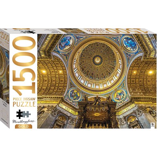 MINDBOGGLERS 1500PCE JIGSAW: GOLD FOIL ST PETER&#39;S BASICLICA