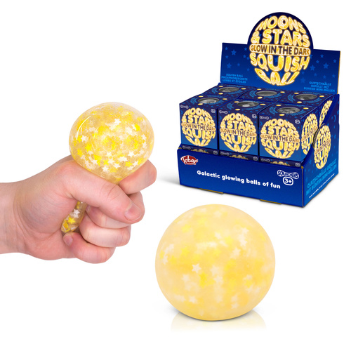 SCRUNCHEMS MOONS AND STARS GLOW IN THE DARK SQUISH BALL