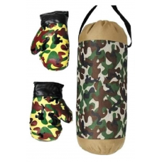 Camouflage Boxing Bag with Gloves